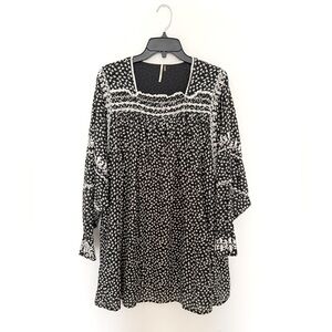 Free People Black and White Floral Mini Dress